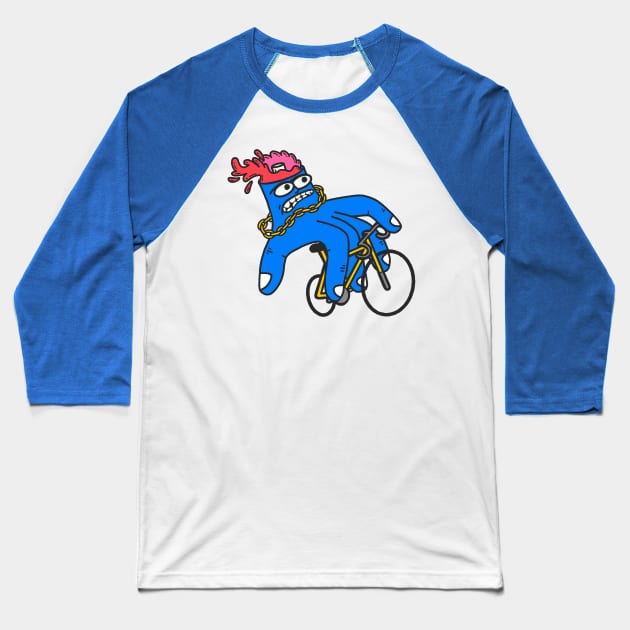 Hand Bike Dude Baseball T-Shirt by jefcaine